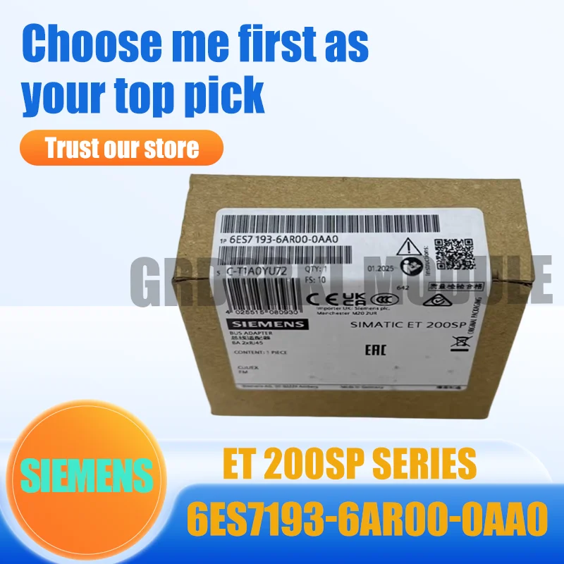

New Original SIEMENS 6ES7193-6AR00-0AA0 6ES7 193-6AR00-0AA0 ET200SP bus adapter