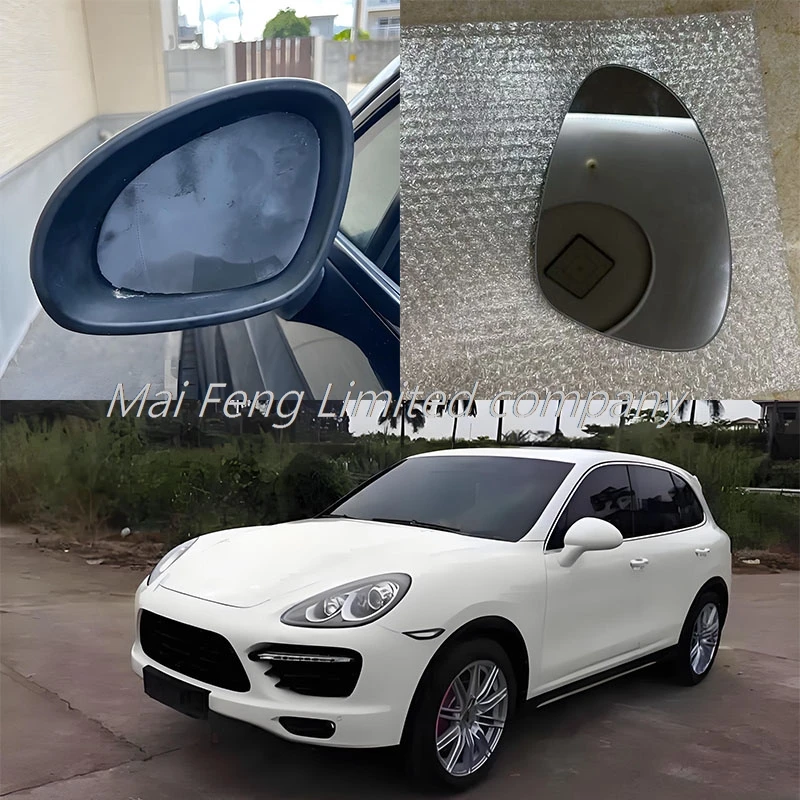 Left Right Side Rearview Mirror Glass Heated White Lens For Porsche Cayenne 2010 Replacement