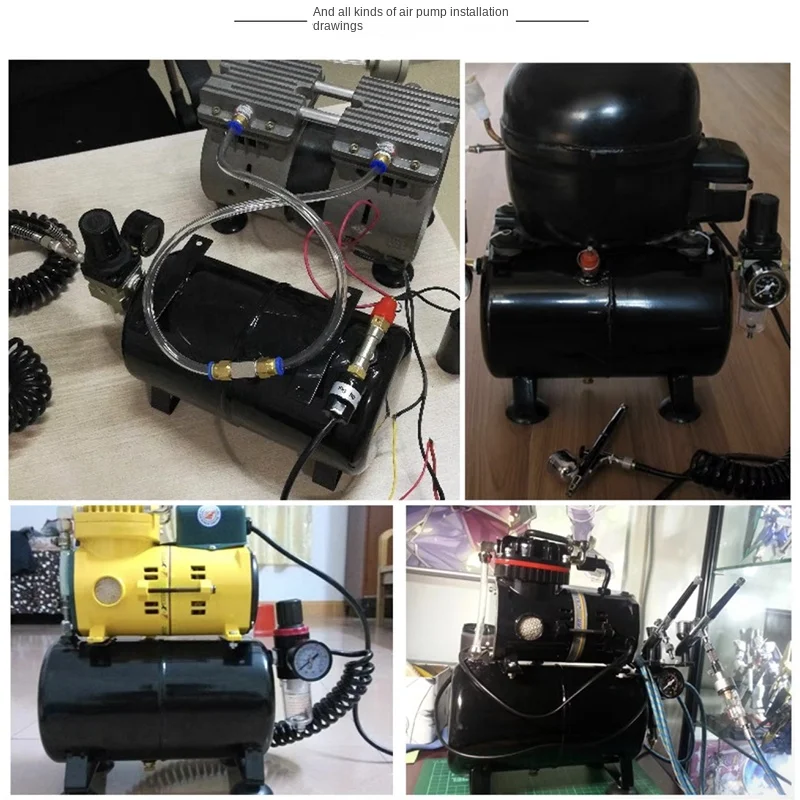 AS18B AS186 Air Storage Tank 4 Hole Air Tank Model Air Pump 3.5L Air Compressor Spray Pump Tattoo Spraying Air Compressor Tank