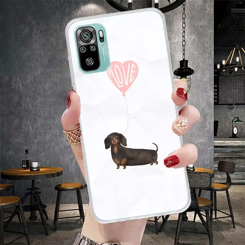 Dachshund Silhouette Puppies Dog Soft Phone Case For Xiaomi Redmi 9A 9C 9T 10A 10C 10 9 Prime 10X 8A 8 7A 7 6A 6 Pro K40 K20 K30