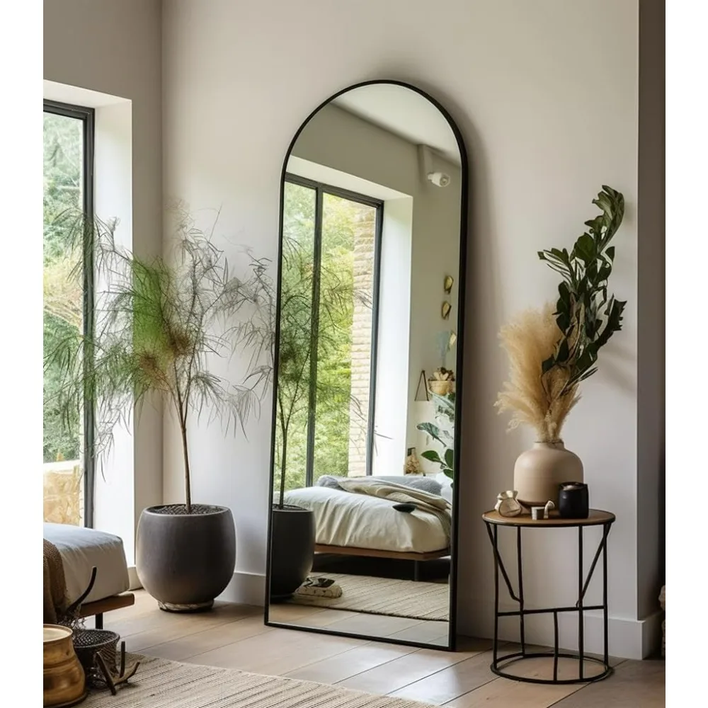 

Arched Full Length Mirror, Floor Mirror with Stand, Full Body Mirror Standing Mirror for Bedroom, Living Room, Dressing Room