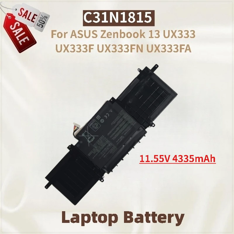 

Аккумулятор для ноутбука C31N1815, 11,55 В, 4335 мАч для ASUS Zenbook 13 UX333FN UX333 UX333F UX333FA, сменный аккумулятор, новый, высокое качество