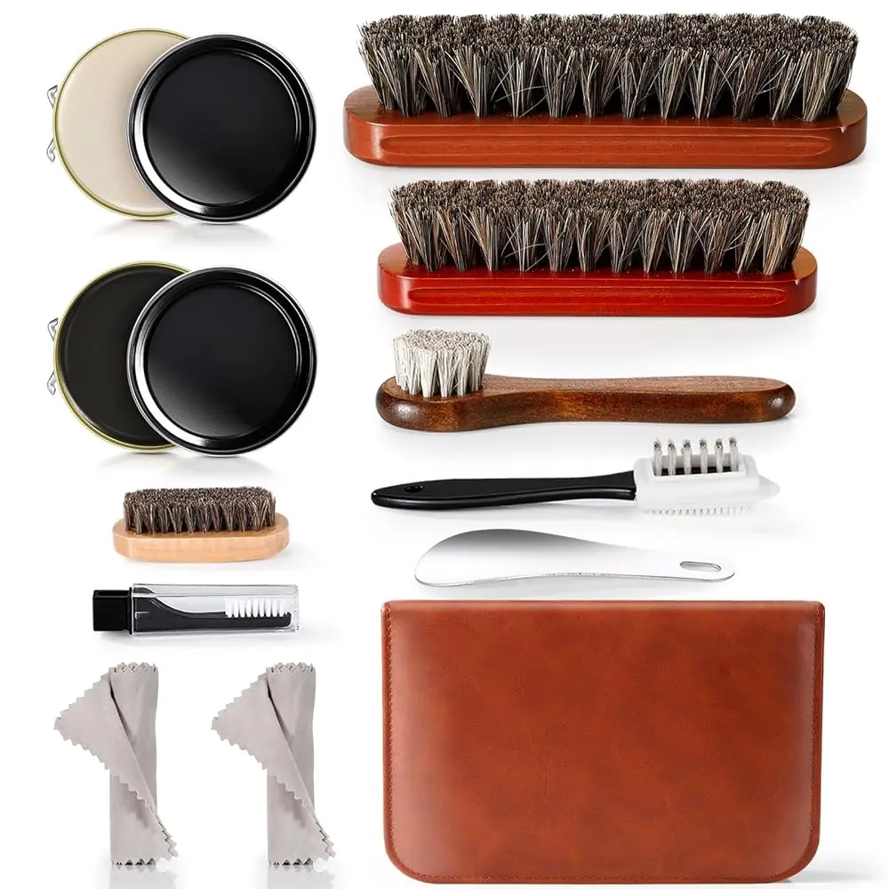 

Набор для чистки кожаной обуви для мужчин и женщин, набор для полировки кожаных ботинок, чистка черной обуви, набор для ухода за обувью