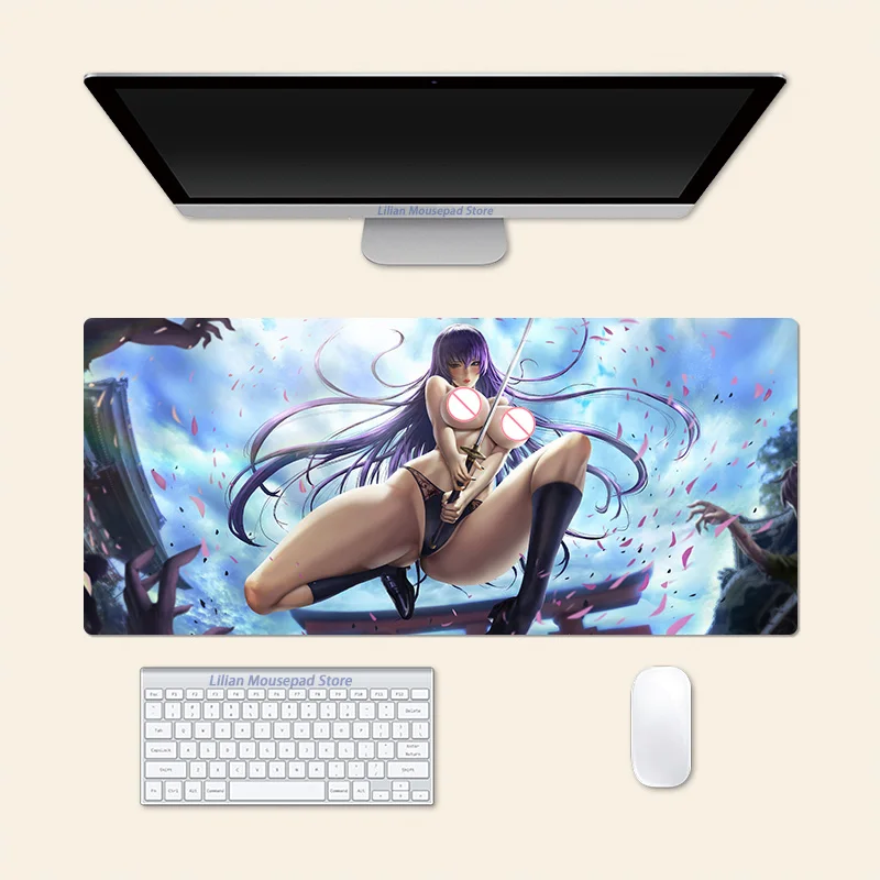 

Sexy Busujima Saeko Anime Large Mouse Pad Office Mousepad Creative Game Desk Mat Gift