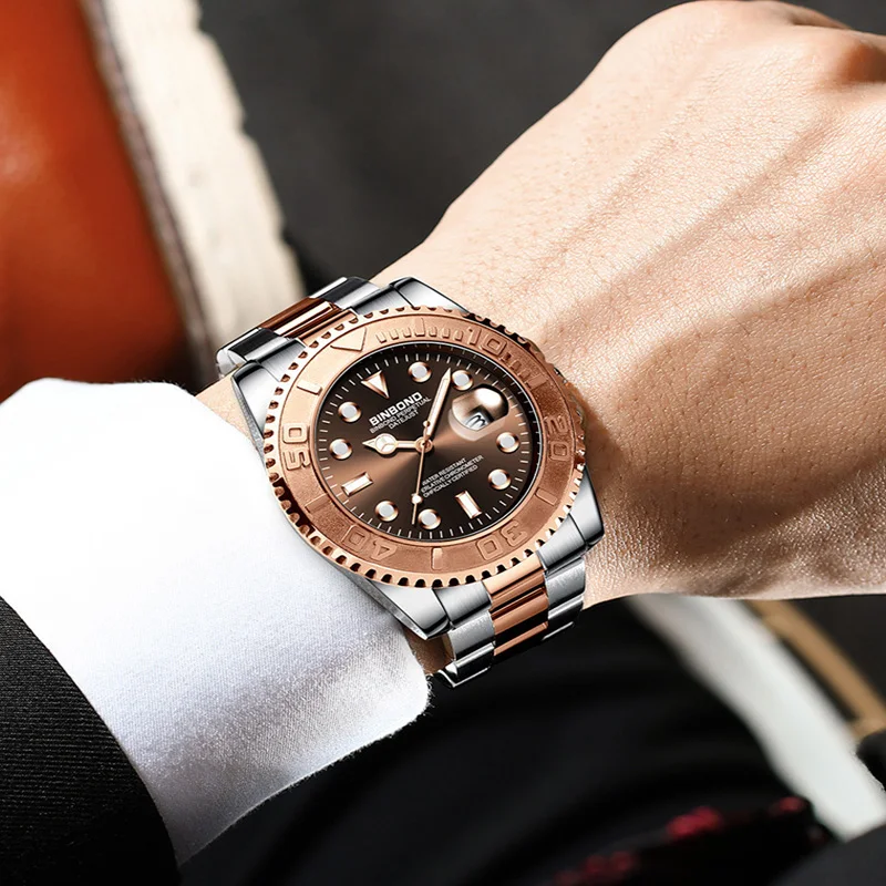 Fashion Men Quartz Wristwatches Business Stainless Steel Automatic Watch Luxury Brand Waterproof Auto Date Clock Dropshipping