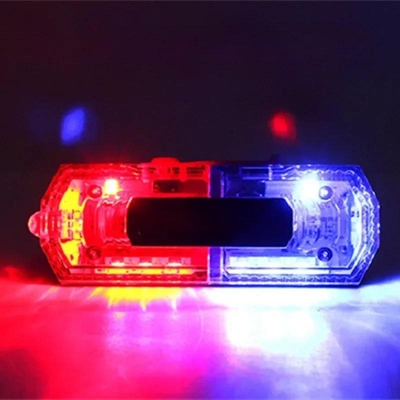 LED Red Blue Shoulder Police Light Multifunction Logo Label Customizable Clip Flashing Warning Safety Lights