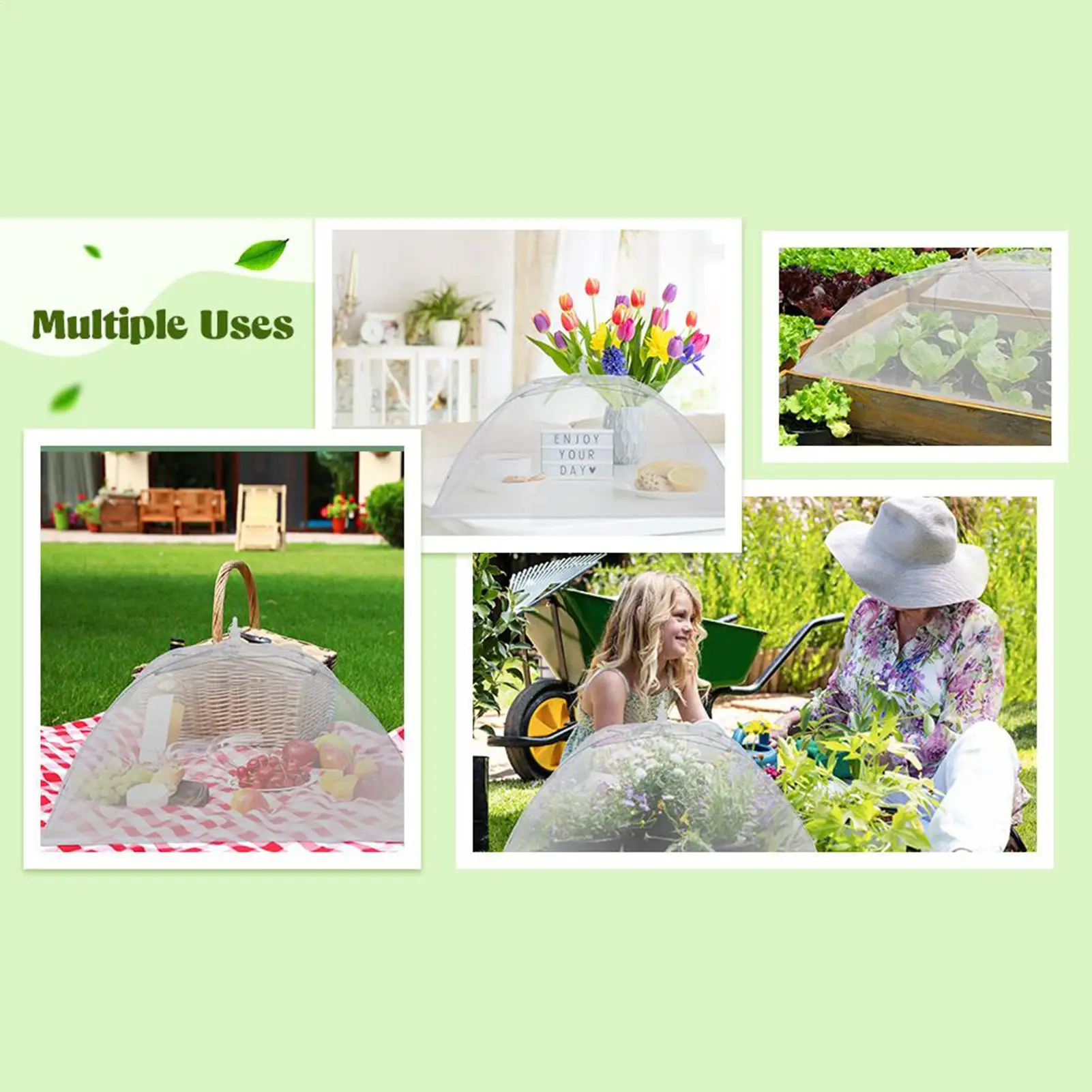 Mesh Plant Cover Cloche Dome Fly Barrier Foldable Umbrella Protection Guard Tent for Flowers Crops Vegetable Greenhouse Garden