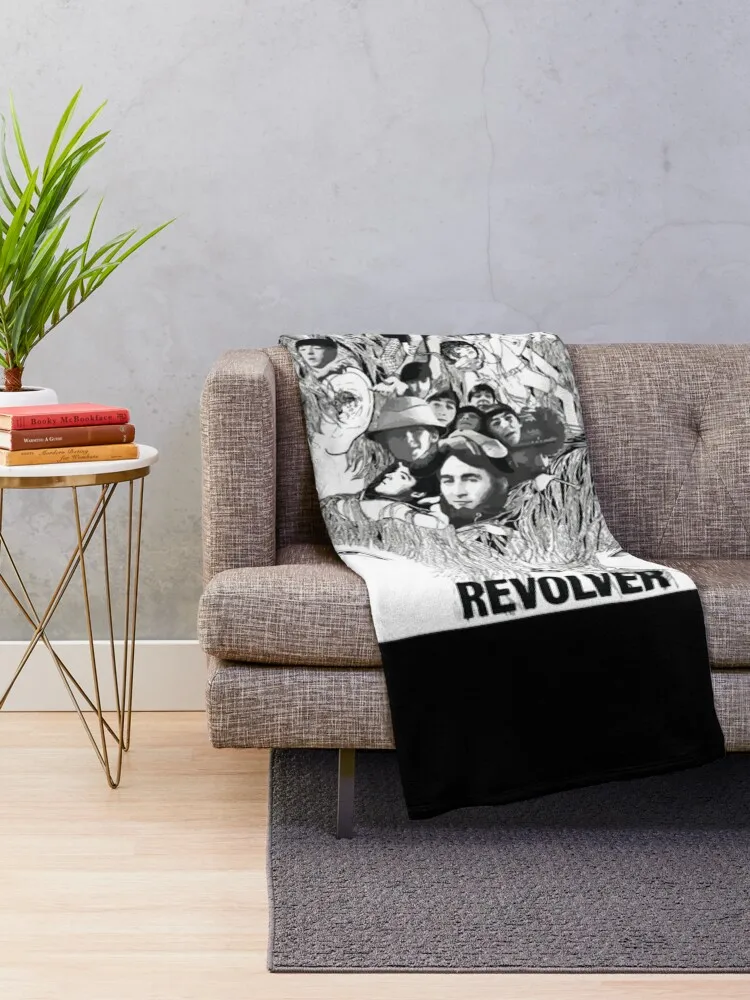 Revolver Album Cover Classic Throw Blanket Plush Flannel Soft Plaid Blankets