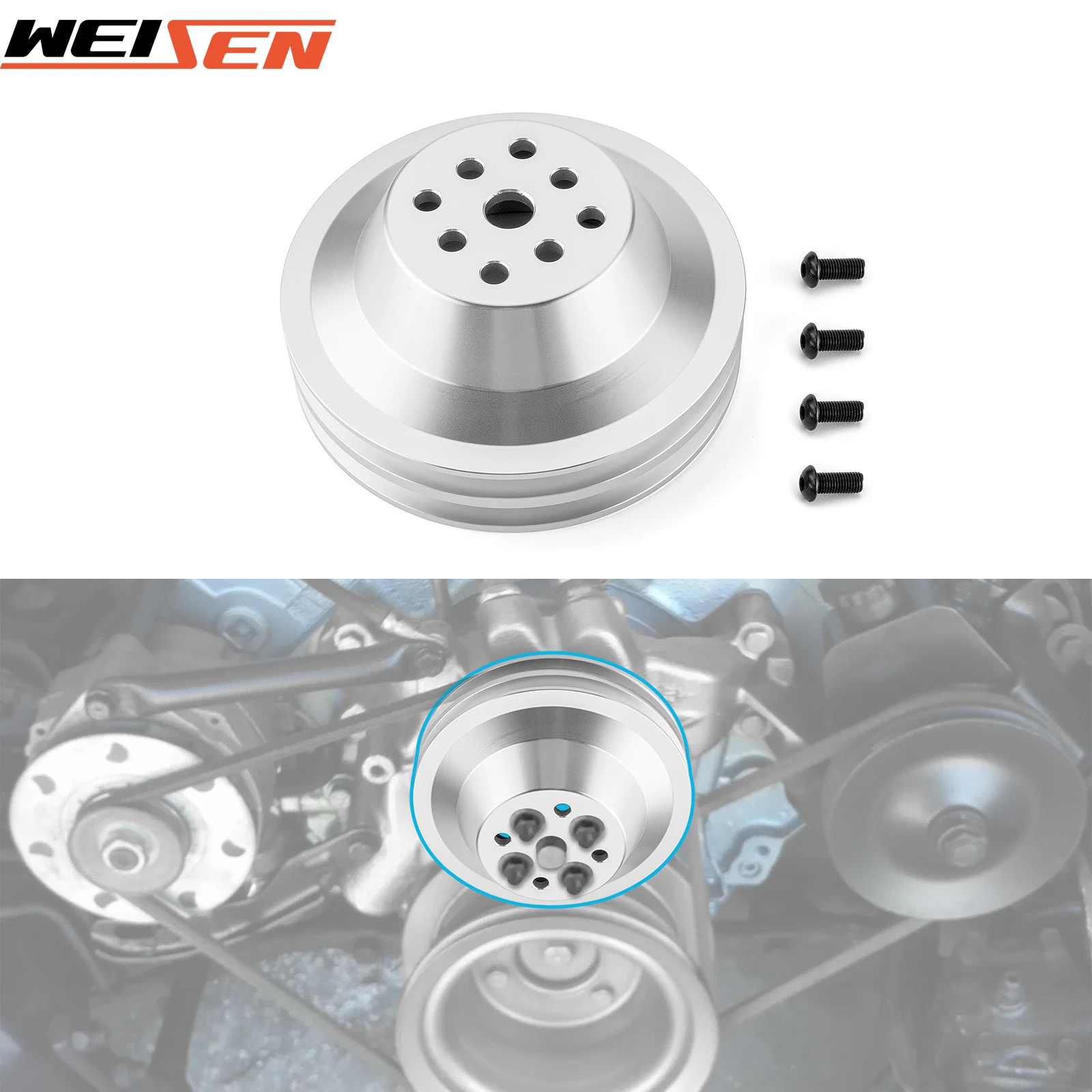 

Car Water Pump Pulley W 2 Groove Billet Aluminum for Chevy Trucks & Cars/Corvettes/Big Block 396-427-454 Accessories