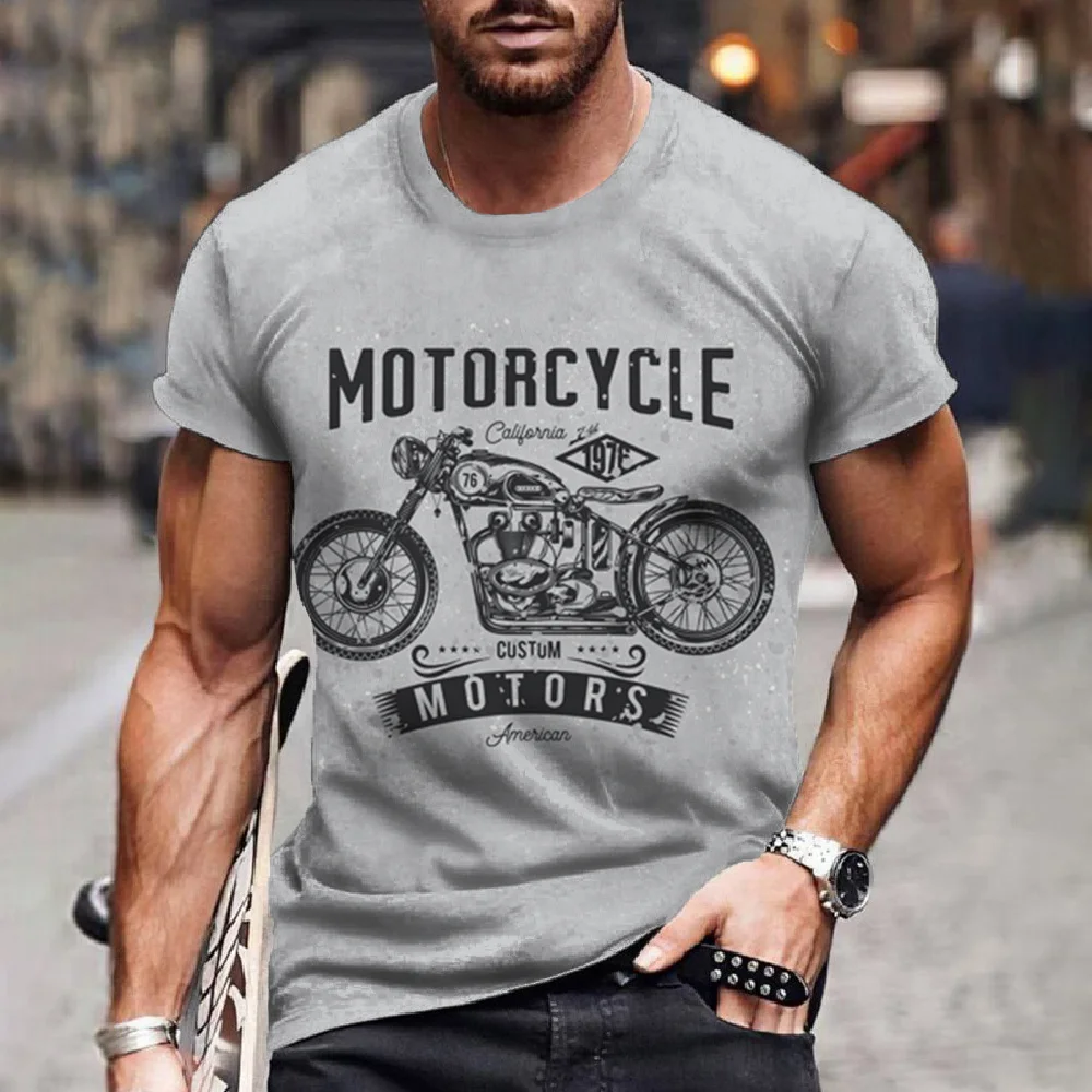 2023 Men\'s T-shirts 3d Retro Printed Short Sleeve Tops Vintage Oil T Shirt For Mens Motorcycle T-shirt Casual Oversized Tees