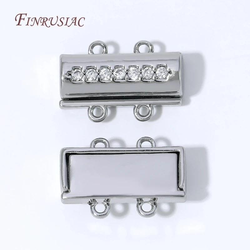 Magnetic Necklace Clasp 18K Gold Plated Connector Double Hole Pearl Clasp Elegant Jewelry Making Findings DIY Bracelet Closer view 3