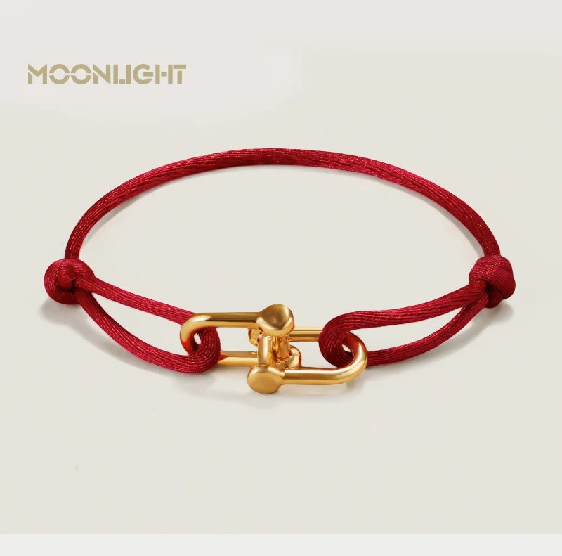 MOONLIGHT Classic Adjustable U-Shape Charm Bracelets for Women High Quality Silk Rope Bracelet Female Jewelry Gifts Wholesale