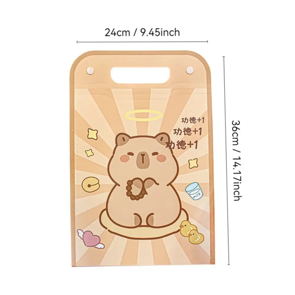 Cute Capybara A4 File Folder Creative Cartoon File Organizer Large Capacity PP Portfolio