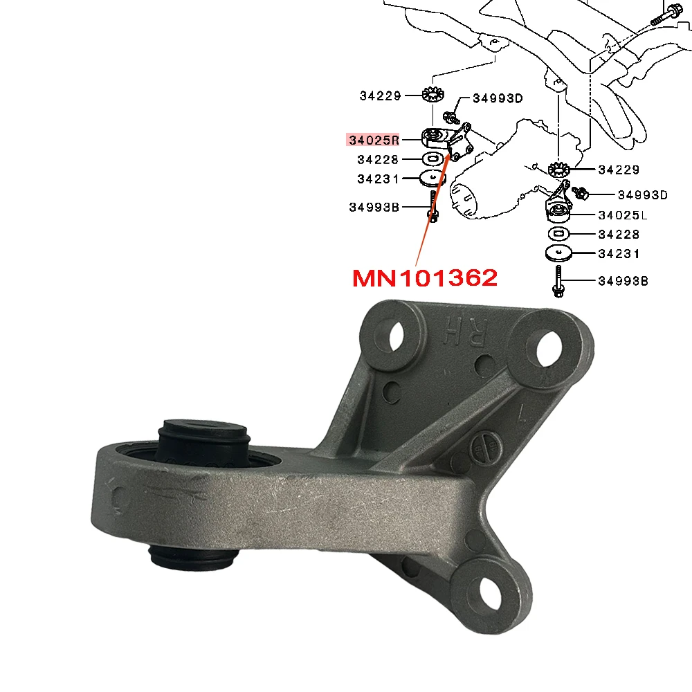 Правый задний опорный кронштейн дифференциала для Mitsubishi Outlander CW4W CW5W GF6W GF7W ASX GA2W GA3W GA6W Lancer CY4A MN101362 3517A074