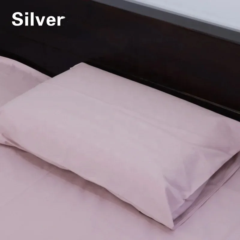 Grounding Pillowcase with 16.4 ft Cord Queen Size Conductive Silver Fiber Earthing Pillowcase for Better Sleep（2pcs)