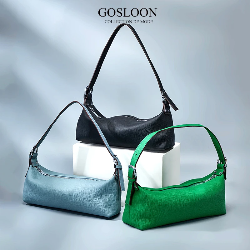 

GOSLOON-078 LUXURY WOMEN'S SHOULDER BAG, HIGH QUALITY UNDERARM BAG, HEAD LAYER COWHIDE VERSATILE CASUAL NICHE DESIGN HANDBAG