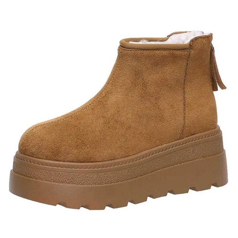 

Новые модные осенне-зимние винтажные теплые хлопковые женские ботильоны на платформе, увеличивающие рост плюшевые короткие ботинки Botines Para Mujeres