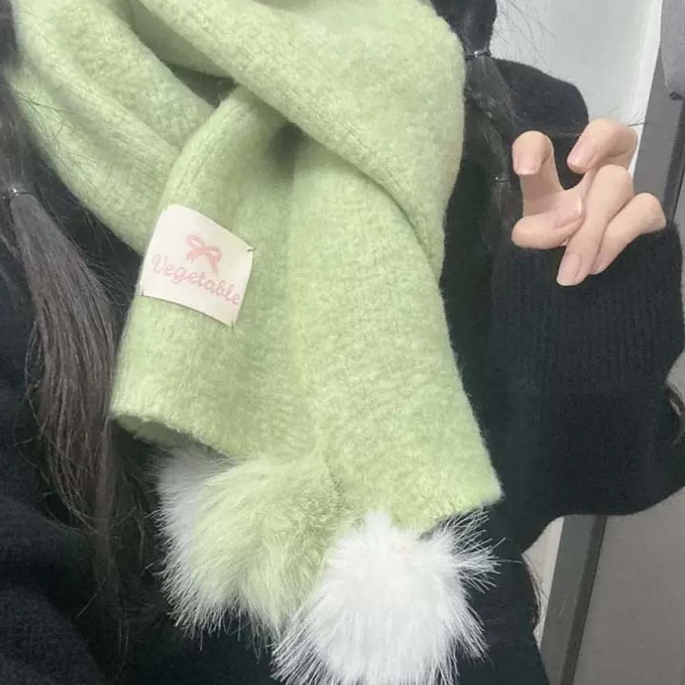 

Подарки с шариком, вязаный шерстяной шарф, антихолодный ветрозащитный длинный утолщенный шейный шарф, мягкий универсальный зимний теплый шарф, осень