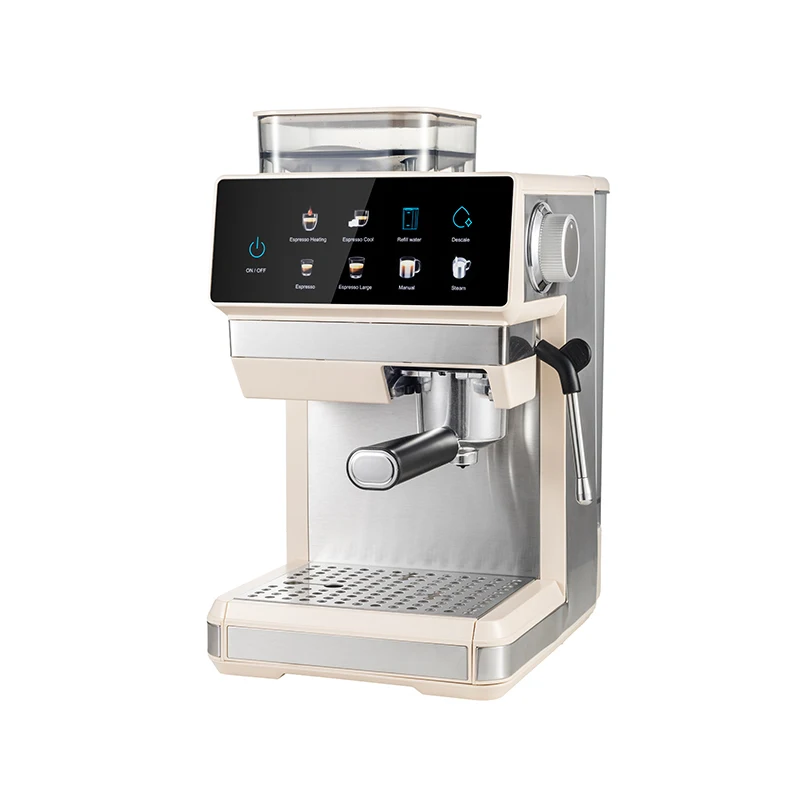 

1350W professional espresso machine with LED touch screen and frother, 20 bar pressure, Italian cold brew espresso machine