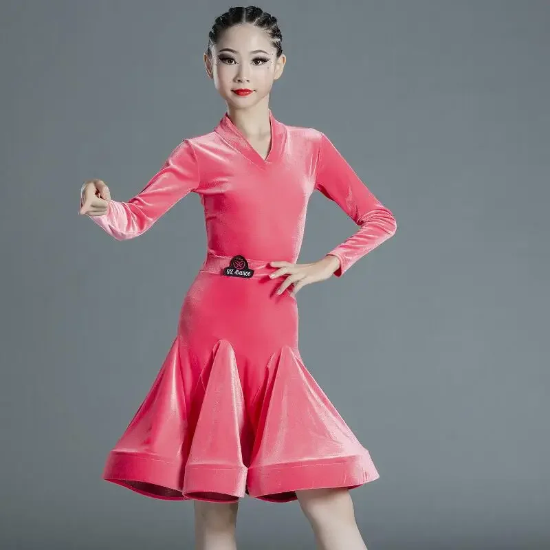 2022 新スタイル子供用ラテンダンスドレス女の子のダンス練習服女の子のオンラインセレブリティラテン競技グレード試験