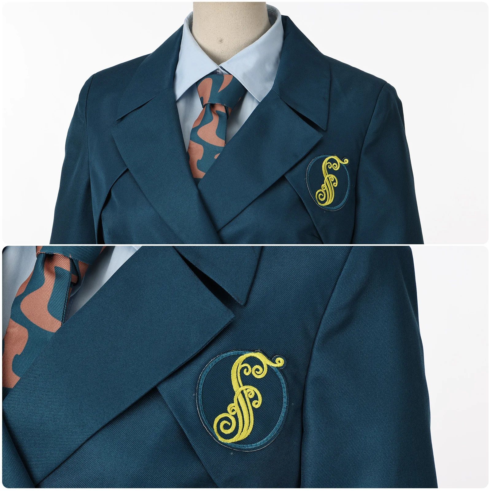 Disfraz de cosplay de uniforme escolar Glynda Elphaba para mujer para fiesta de Halloween