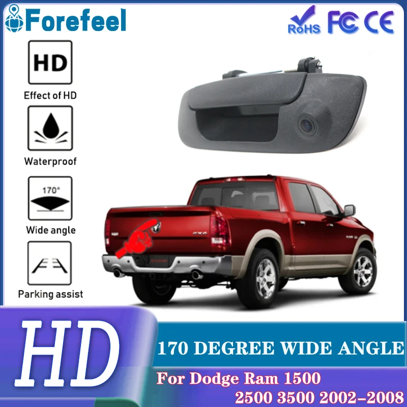 For Dodge Ram 1500 2500 3500 2002 2003 2004 2005 2006 2007 2008 Car Door Trunk Handle Tail Backup Gate Rear View HD CCD Camera