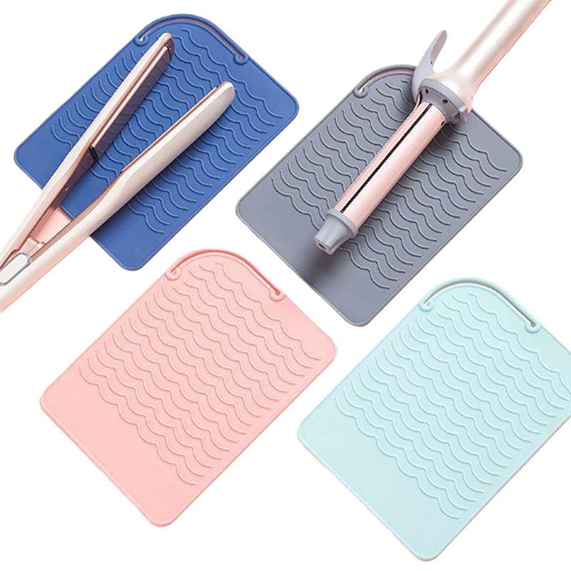 Portable Silicone Heat Resistant Mat Hair Straightener Curler Insulation Pad Non-Slip Anti Heat Mat Hair Styling Tool For Travel