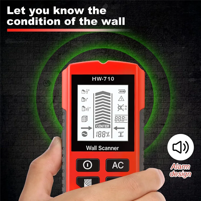 A72Z Stud Finder Wall Scanner, 7 In1 Wall Stud Finder Tool Withalarm Handheld Finders