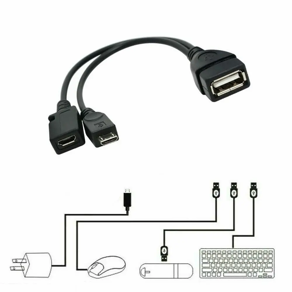 لمنفذ USB OTG مهائي كابلات f Firestick 4K Stick Amazon TV USB إضافة مجموعة لوحة المفاتيح -