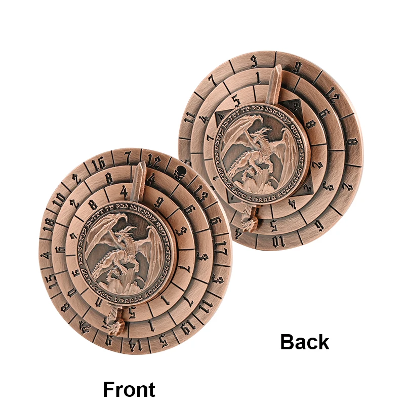 Spinner Dice 7-in-1Metal DND Dice Set Unique Dice Spinner Antique Rotate Metal D&D Dice for Dungeons and Dragons RPG Gaming Dice