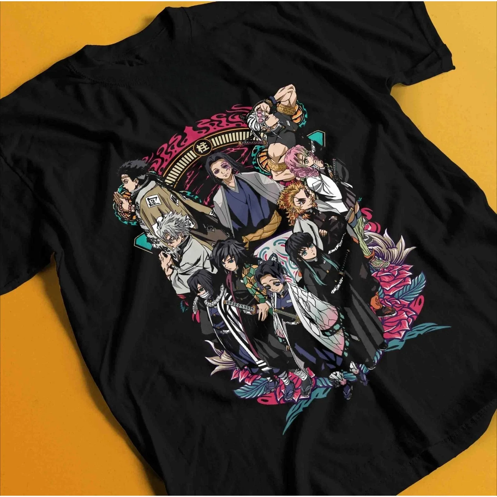 Sommer-Demonenjäger-Shirt Tanjiro T-Shirt Zenitsu T-Shirt Muzan Doma Tee Inosuke Nezuko Herren-T-Shirt mit Rundhalsausschnitt und kurzen Ärmeln – Detail 4