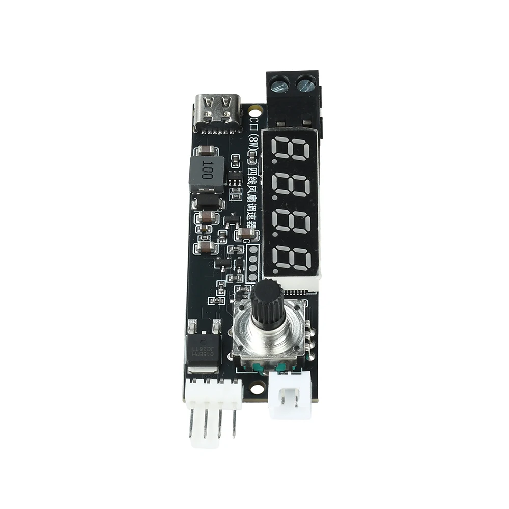 4-Draht-PWM-Lüftergeschwindigkeitsregler mit Digitalanzeige, Intelligente Temperaturgesteuerte Kühlung, 5V 12V Typ-C-Stromversorgung – Detail 12