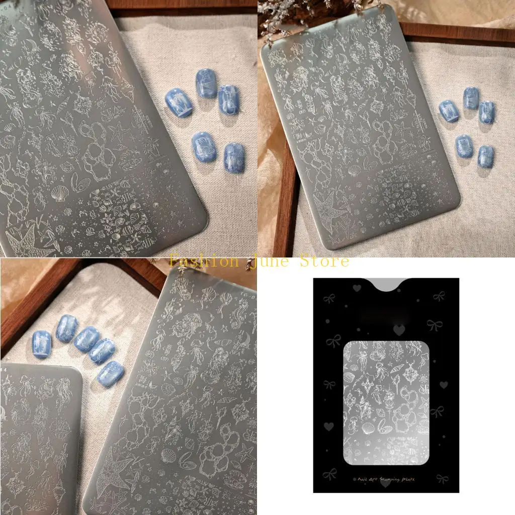 

N5KA Multipurpose Stainless Steel Plate Ocean Themed Manicure Stamping Plate