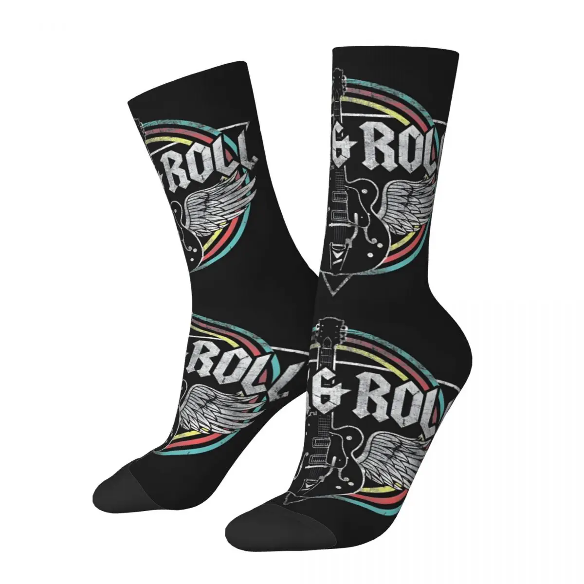 Rock & Roll Guitar Wings Unisex Winter Socks Hip Hop Happy Socks Street Style Crazy Sock