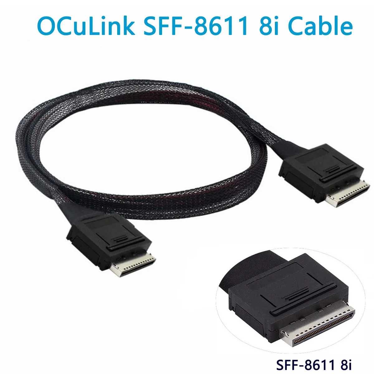 SFF-8611 데이터 액티브 케이블, OCuLink PCIe PCI-Express SFF-8611 8i 8 레인-OCuLink SFF-8611 8i SSD, 50cm