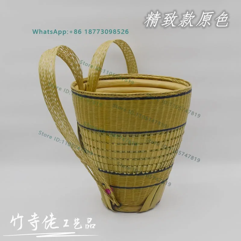 Bamboo woven exquisite large backpack, adult backpack, performance props, handicrafts