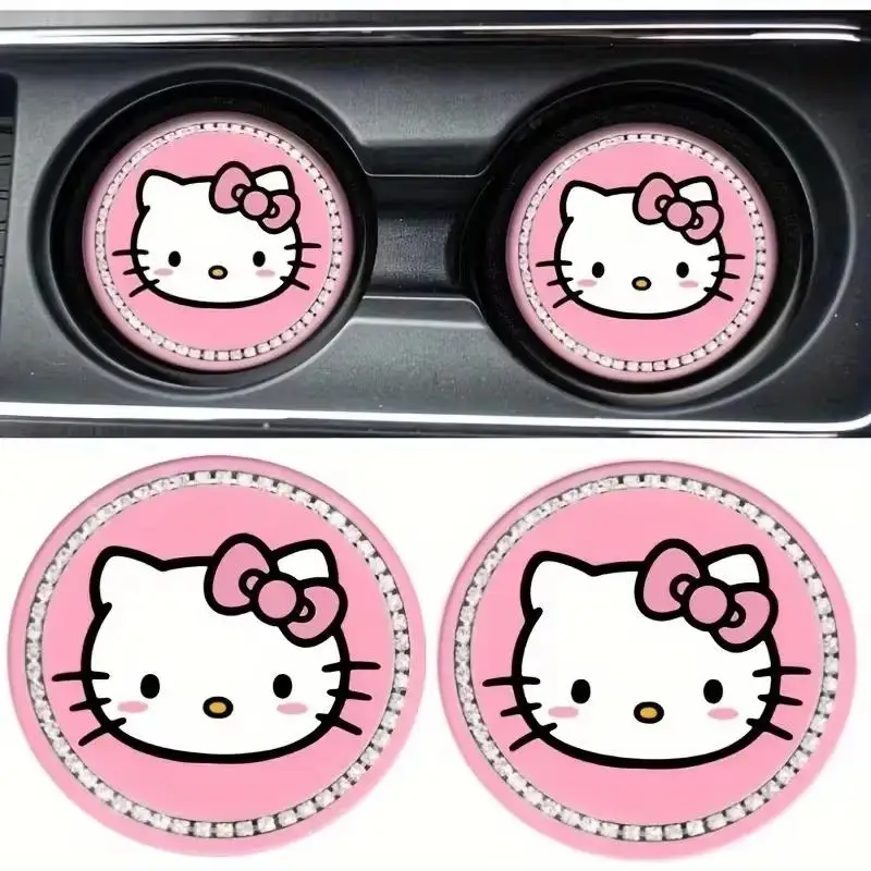 1 pz simpatico cartone animato KT gatto antiscivolo isolamento termico cuscinetti per tazze tappetino Hello Kitty sottobicchiere per auto portabicchieri multifunzionale decorazione