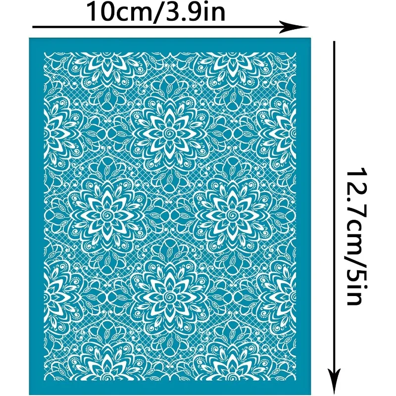 1pcs Clay Stencils Lace Flower Pattern Non-Adhesive Silk Screen Printing Stencil Reusable Flower Mesh Stencils Transfer Washable