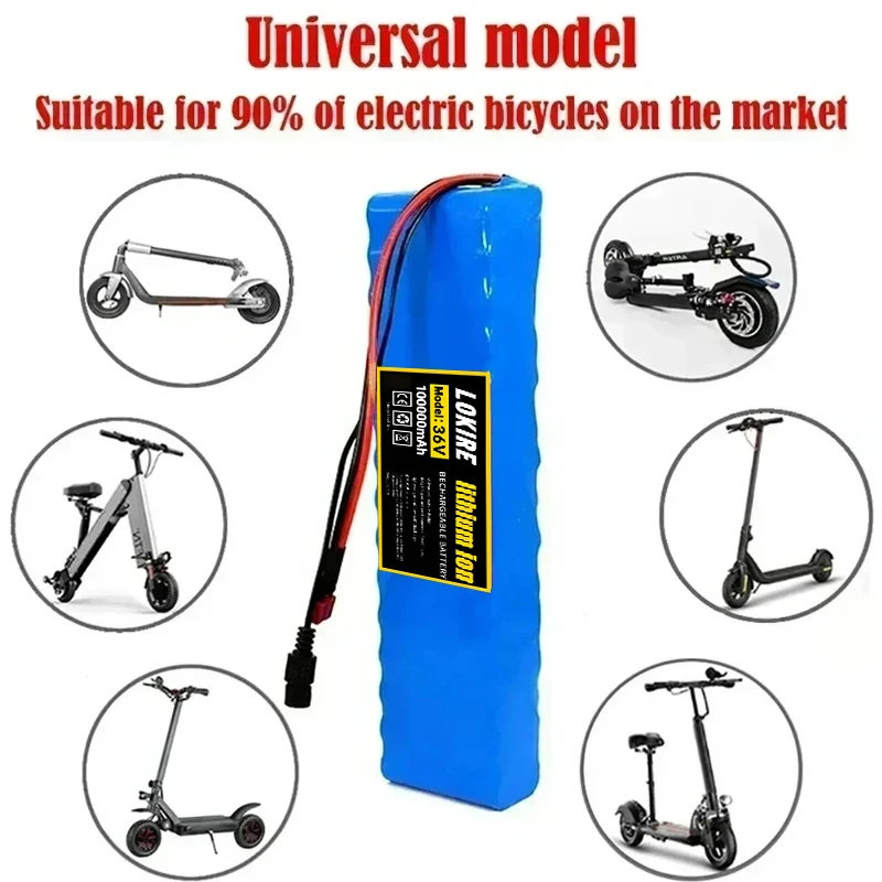 36 فولت 100 أمبير بطارية ليثيوم قابلة للشحن 18650 10S3P 1000 واط الطاقة تعديل 36 فولت بطارية سكوتر كهربائي مع BMS ، SYP XT60 JST