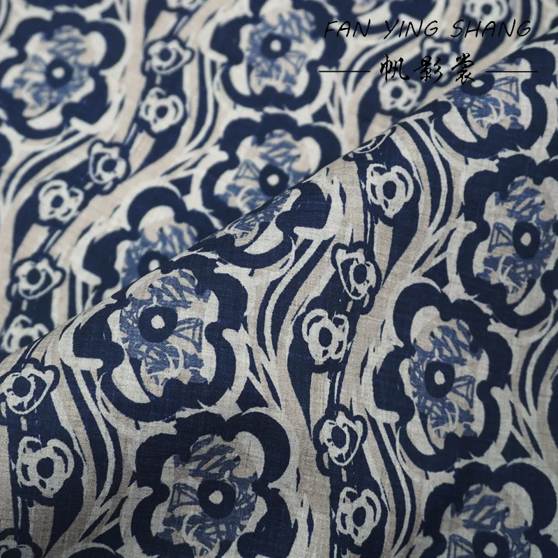 الأرجواني الأزرق الزهور 100% نسيج القطن لفستان القميص Telas Para Costura Tissus Couture ткан القماش المواد الخياطة stoff Diy بها بنفسك #3