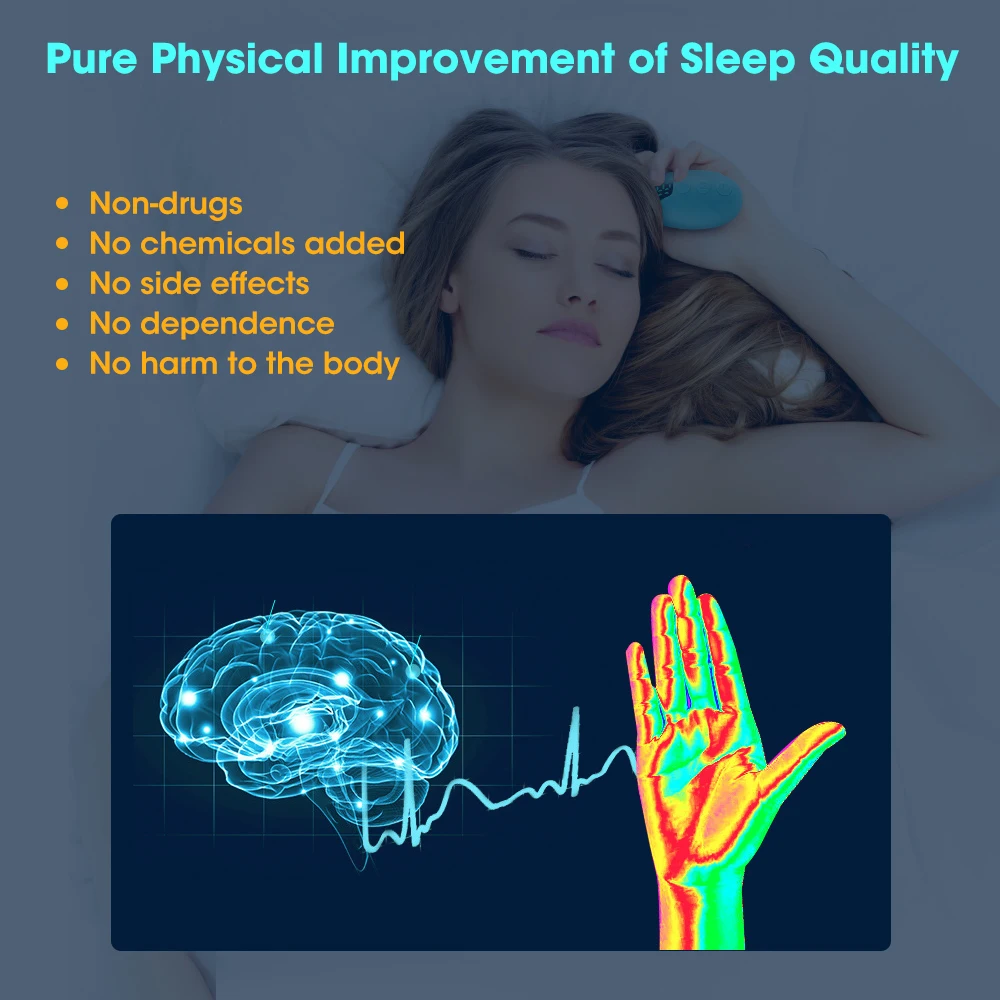 15 Levels Smart Handheld Sleep Aid Microcurrent Pulse Nerves Hypnosis Insomnia Soothe Device Anxiety Mental Stress Relief