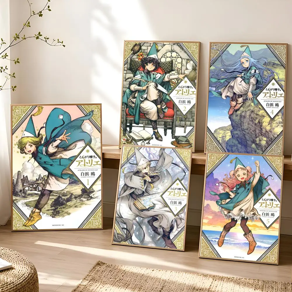 W-Witch Hat A-Atelier Comics Poster Stickers Painting Self-Adhesive Mural HD Wall Decals for Bedroom Living Room Home Decor Gift