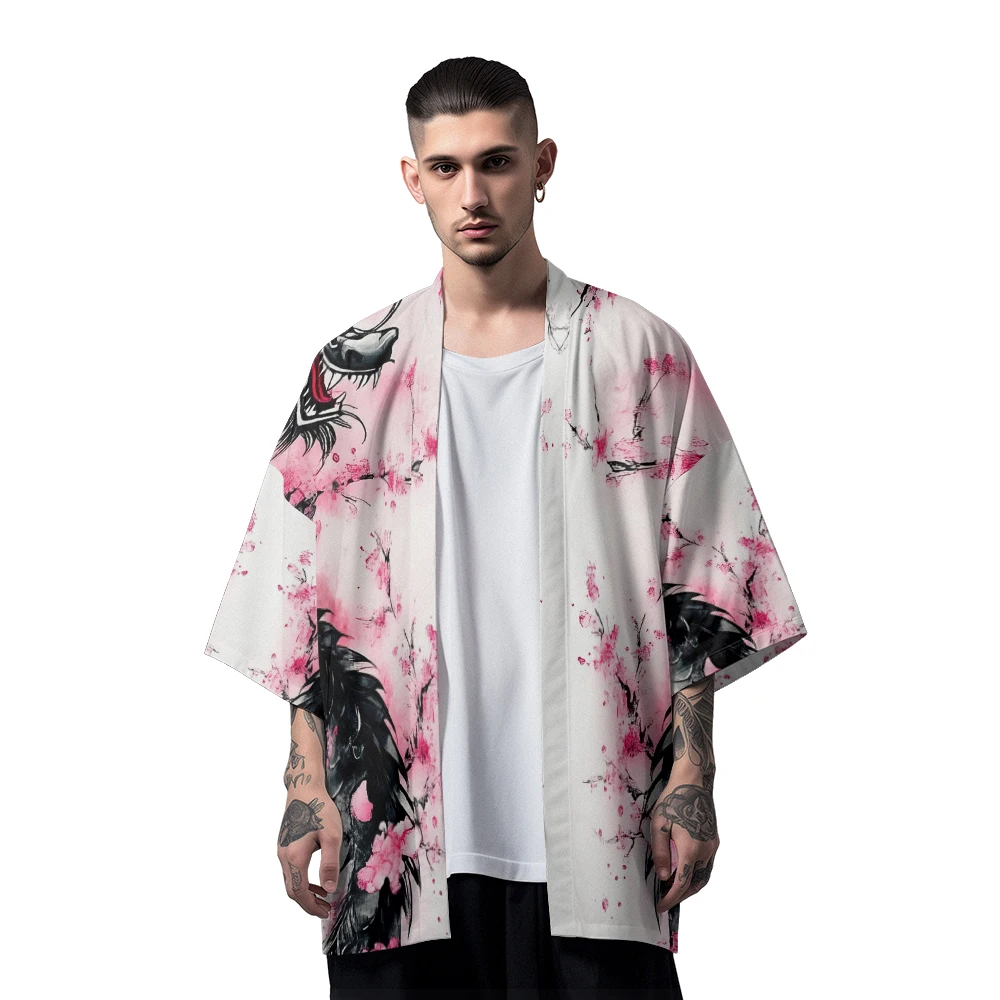 

Summer Samurai Kimono Men Cosplay Fresh Haori Streetwear Kimono Japanese Fashion Chic Yukata Popular Cardigan Holiday Robe