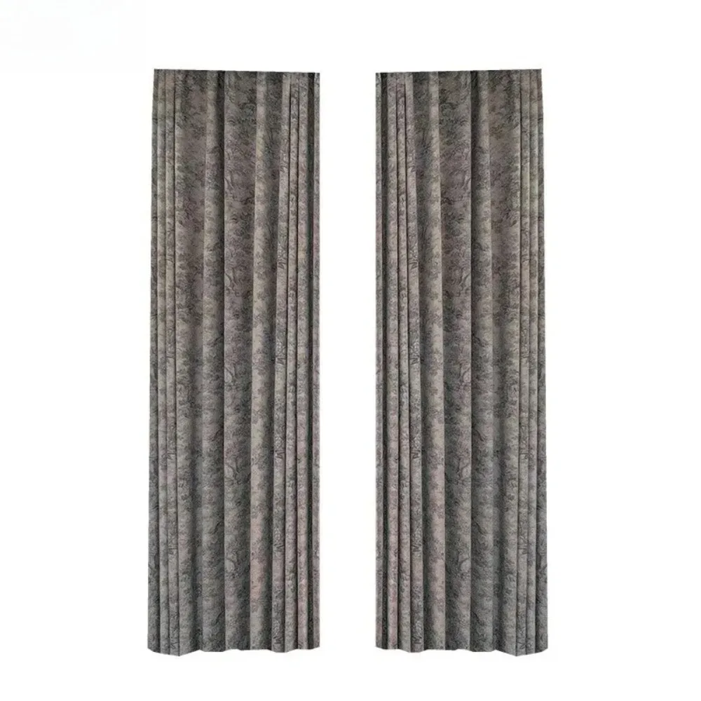 Custom Size French Style Retro Advanced Feeling High Precision Chenille Thickening Curtains for Living Dining Room Bedroom Decor