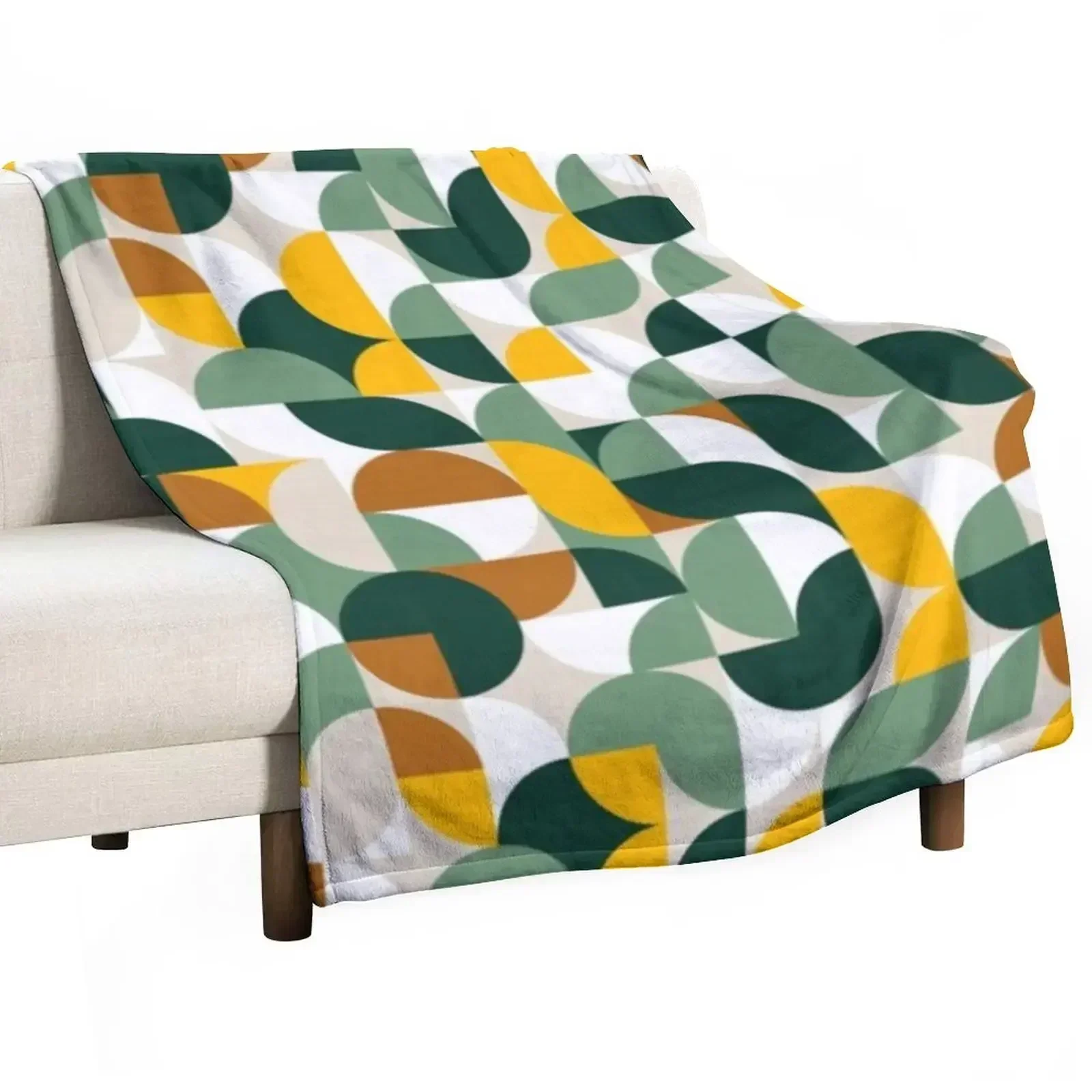 Trendy Colorful Geometric Shapes Seamless Pattern Throw Blanket Decorative Beds Beach Hair Blankets