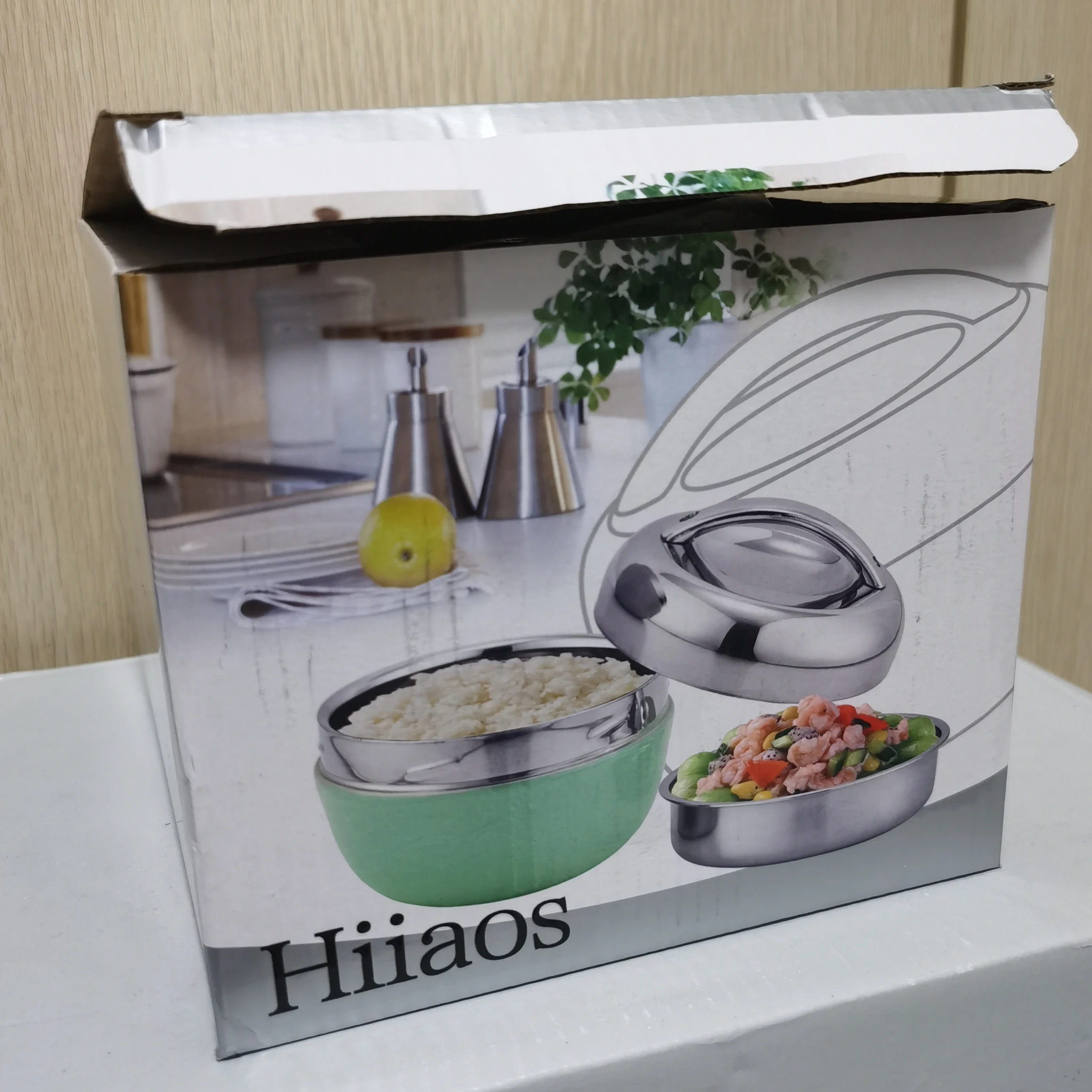 Hiiaos Thermos For Food Insulated Food Flask Stainless Steel Lunch Bento Box with Lid Double-Layer Bowl Meals Containers