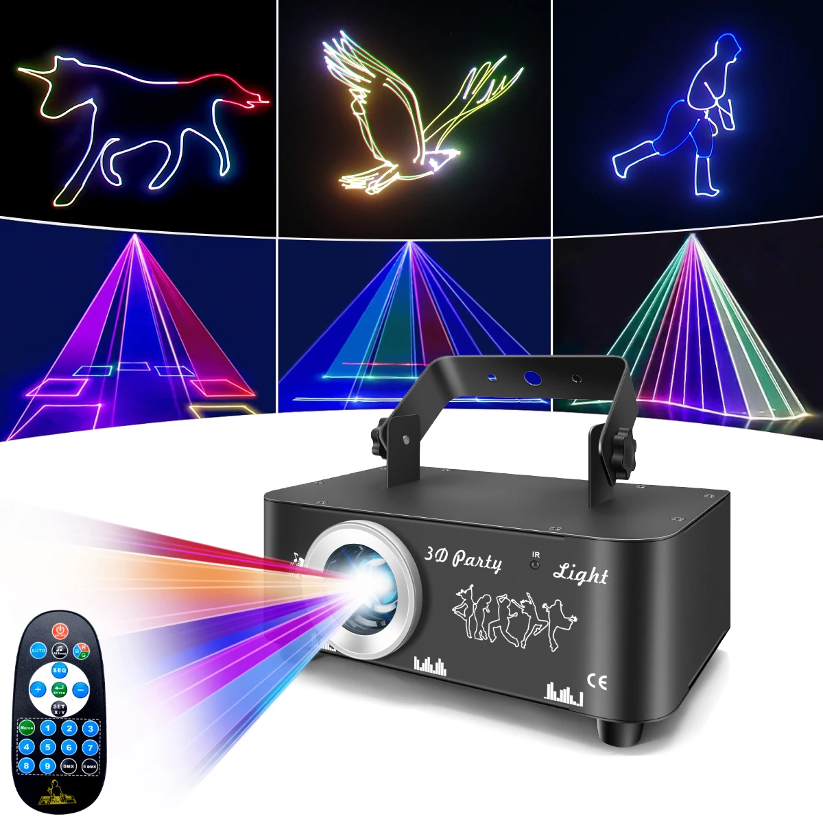 

500MW RGB Animation Laser Light DMX Beam Scanner Laser Light Projector 3D Lazer Light for DJ Disco Bar Club Party Wedding Show