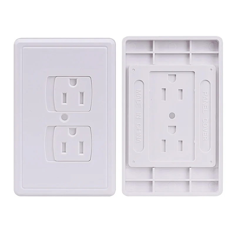 AT02-12-Pack Safety Self-Closing Outlet Covers, Wall Socket Plate Automatic Sliding Cap Cover For Child Proofing Outlets