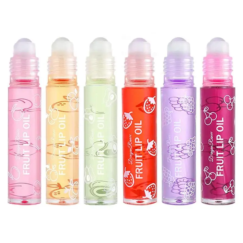 Fresh Fruit Roll-on Lip Balm Lip Makeup Primer Moisturizing Clear Transparent Lip Oil Long Lasting Hydrating Lip Gloss Cosmetics