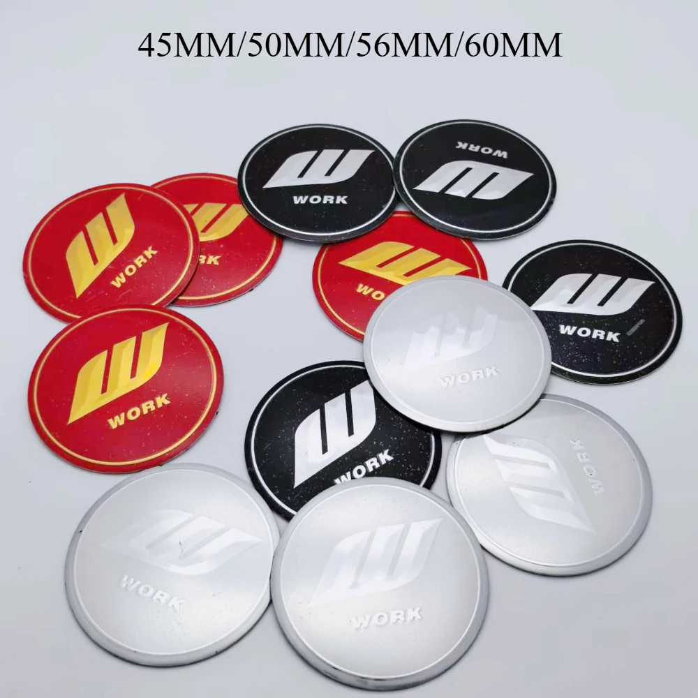 

4 шт., 45 мм, 50 мм, 56 мм, 65 мм, значок с логотипом работы, автомобильные наклейки для колес автомобиля, центральные колпаки, эмблема, колпаки обода, сменные аксессуары
